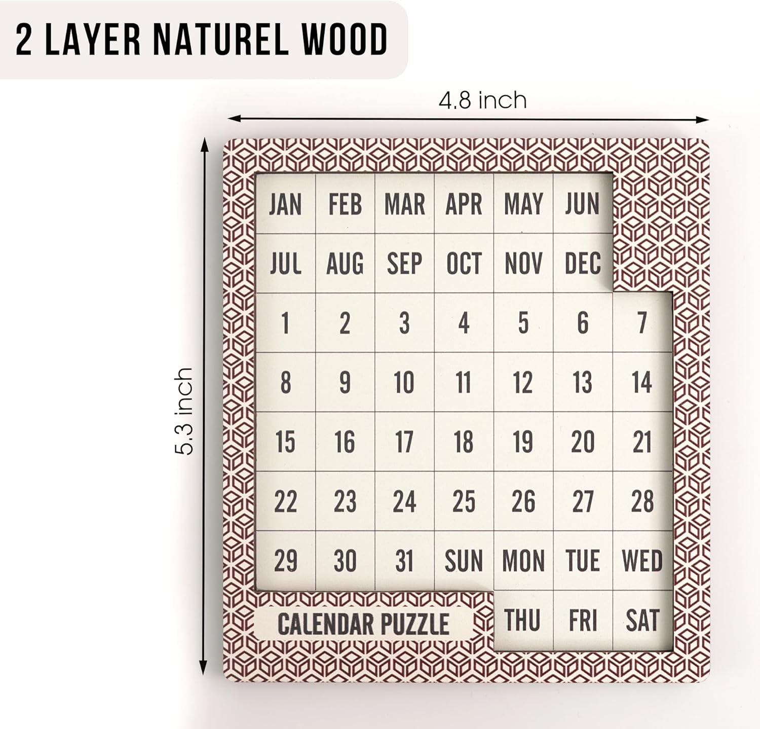 Skiennix Daily Calendar Puzzle - Challenging Wooden Puzzle for Adults | Perfect Easter & Christmas Gift (1 Pack)