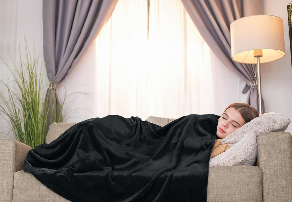 Utopia Bedding Fleece Blanket - XL Ultra Soft Black Throw (50x70 Inches) | Cozy All-Season Home Decor Gift