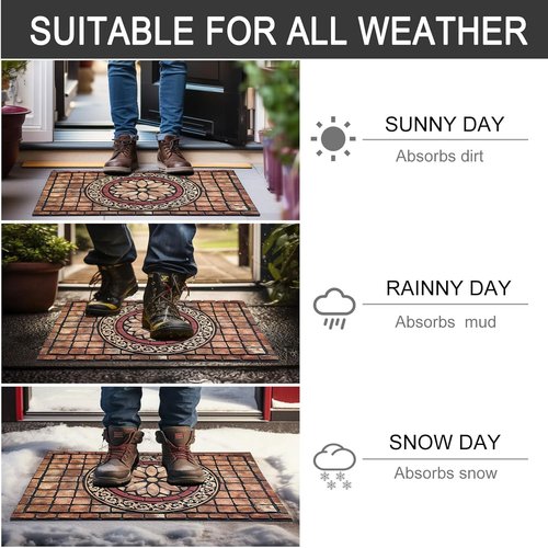 CHICHIC Rectangle Door Mat - Heavy Duty Non-Slip Welcome Mat for High Traffic Areas | 24 x 36 Inch