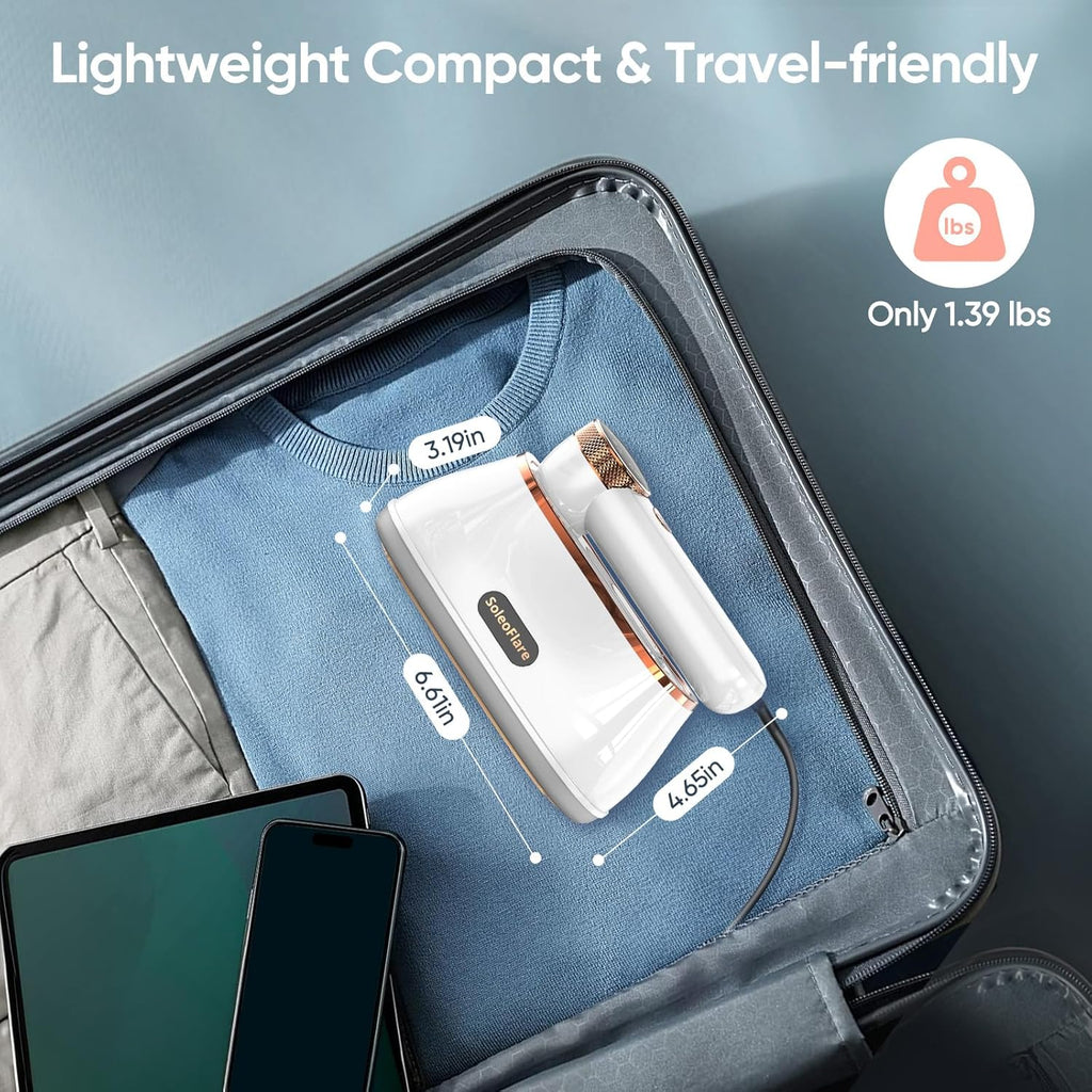 Skiennix 2-in-1 Clothes Steamer & Iron - 1200W Travel Steam Iron with 5 Modes & 180ml Capacity, White