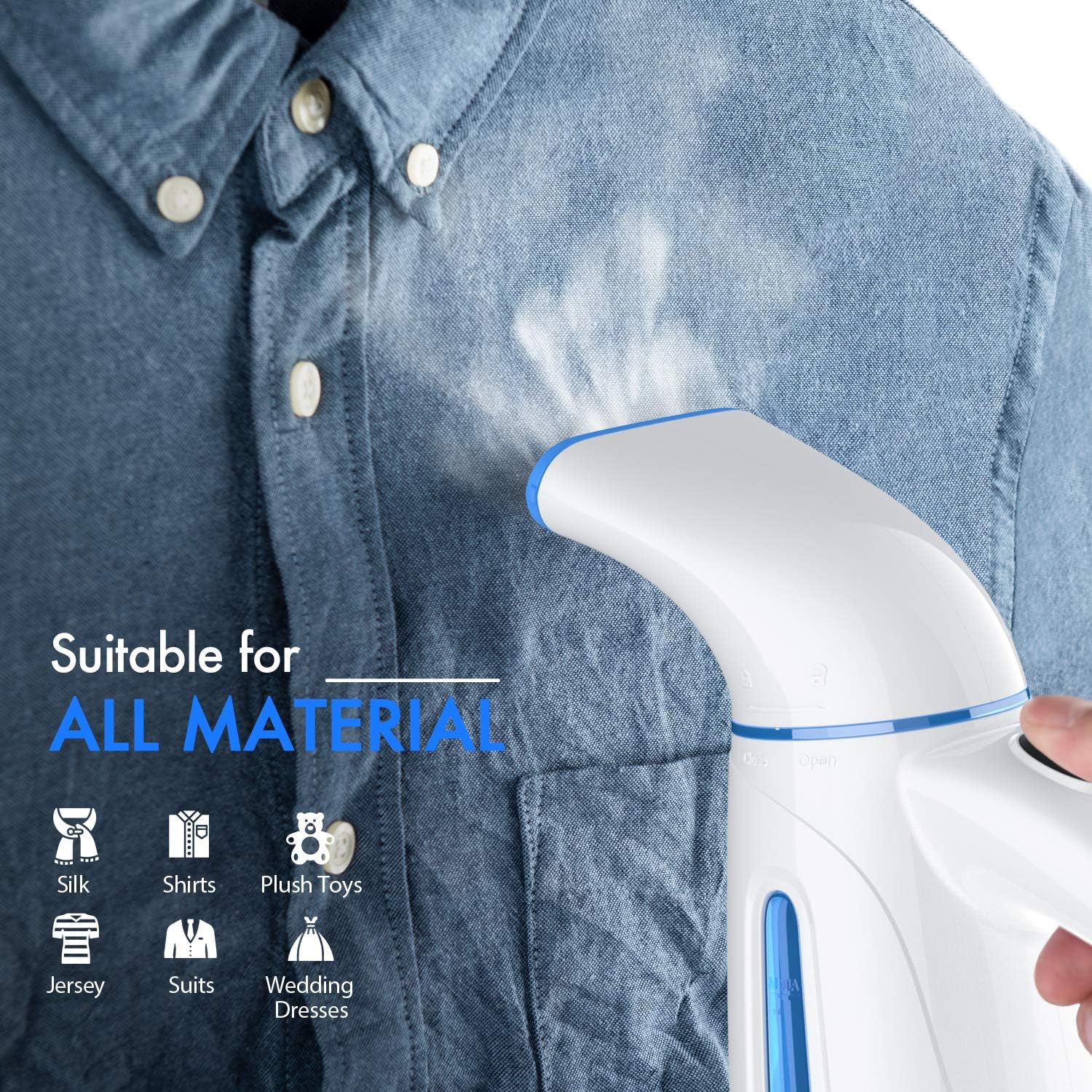 OGHom Handheld Clothing Steamer - Portable 240ml Travel Steam Iron for Wrinkle-Free Garments