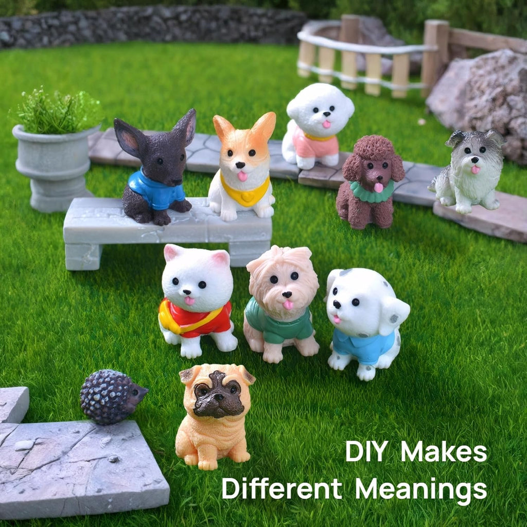 Skiennix 24 Pcs Mini Cat & Dog Figurines Set - Cute Realistic Resin Models for Home Decor & Parties