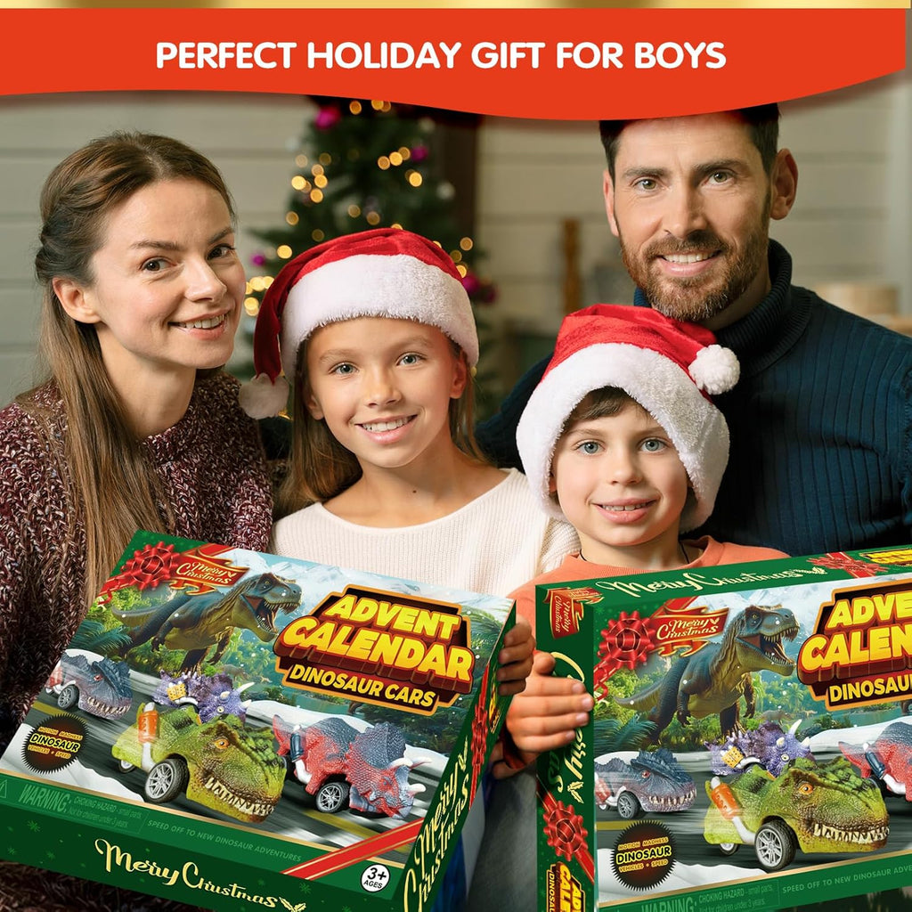 Skiennix Dinosaur Cars Advent Calendar - 24 Days of Monster Truck Fun | Perfect Christmas Gift for Kids