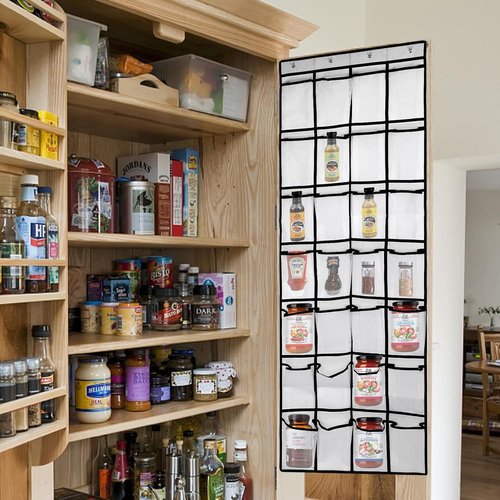 GOMAJI Over The Door Shoe Organizer - 28 Large Pockets for Maximum Storage Capacity | Includes 4 Metal Hooks