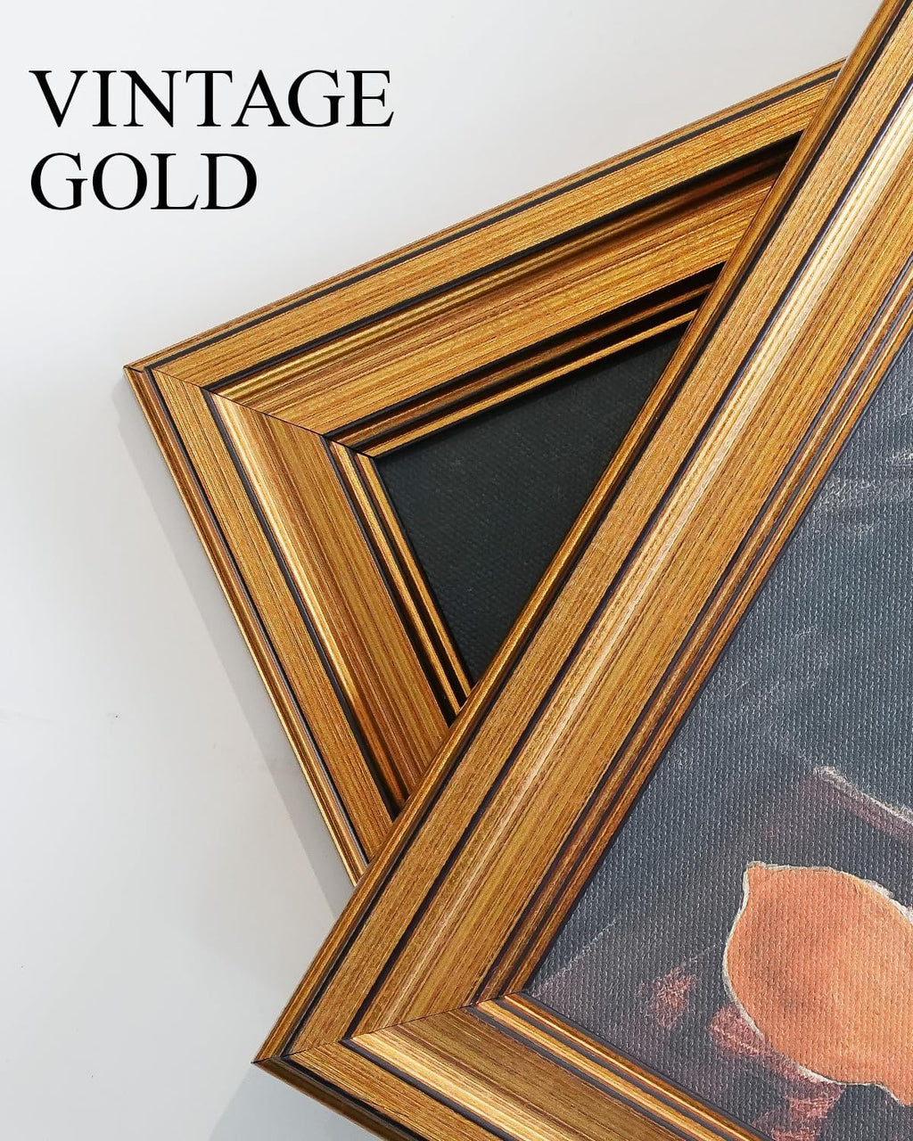 VIYYIEA Vintage Gold Framed Wall Art - Oyster Canvas Print for Living Room | Perfect Gift (24L x 16W)