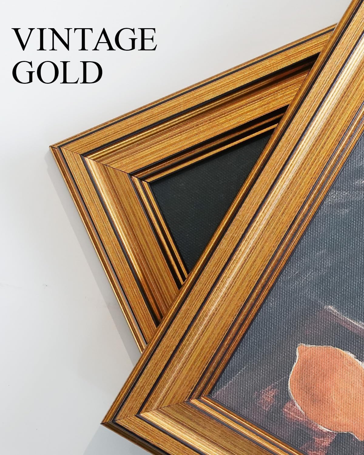 VIYYIEA Vintage Gold Framed Wall Art - Oyster Canvas Print for Living Room | Perfect Gift (24L x 16W)