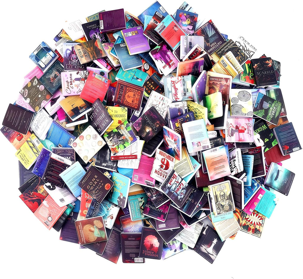 Skiennix Mini Books for Anxiety Relief - 300 Pcs Tiny Book Set for Dollhouse Decor & DIY Projects
