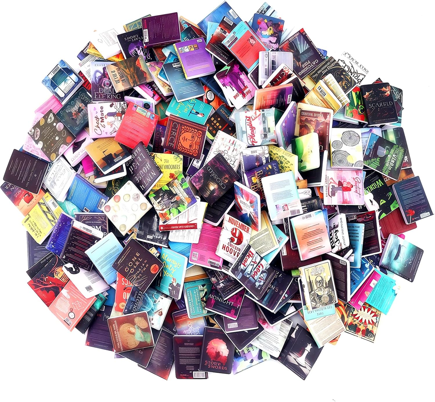 Skiennix Mini Books for Anxiety Relief - 300 Pcs Tiny Book Set for Dollhouse Decor & DIY Projects