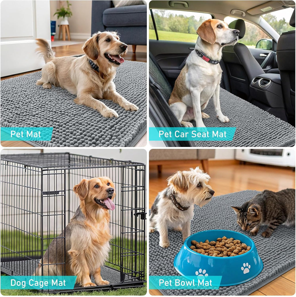 OLANLY Dog Door Mat Set - 3-Piece Bundle with 30x20 Size in Grey - Durable & Stylish Design