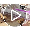 31-Inch Small Computer Desk with LED Lights, 2 Fabric Drawers & Monitor Stand