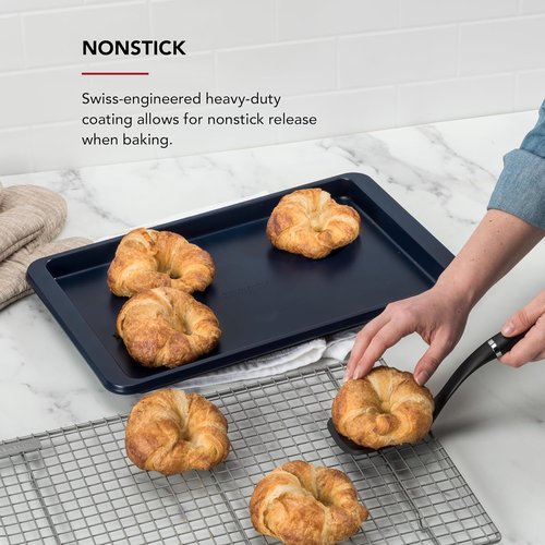 KitchenAid Nonstick Baking Sheet - 10x15in Aluminized Steel | Stylish Ink Blue Finish