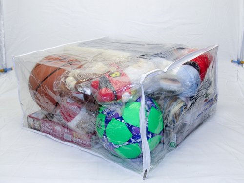 10-Pack Jumbo Heavy Duty Vinyl Zippered Storage Bags (Clear) for Sweaters, Blankets, Comforters, Bedding Sets and Much More! (23" x 23" x 12", 27.5 Gallon)