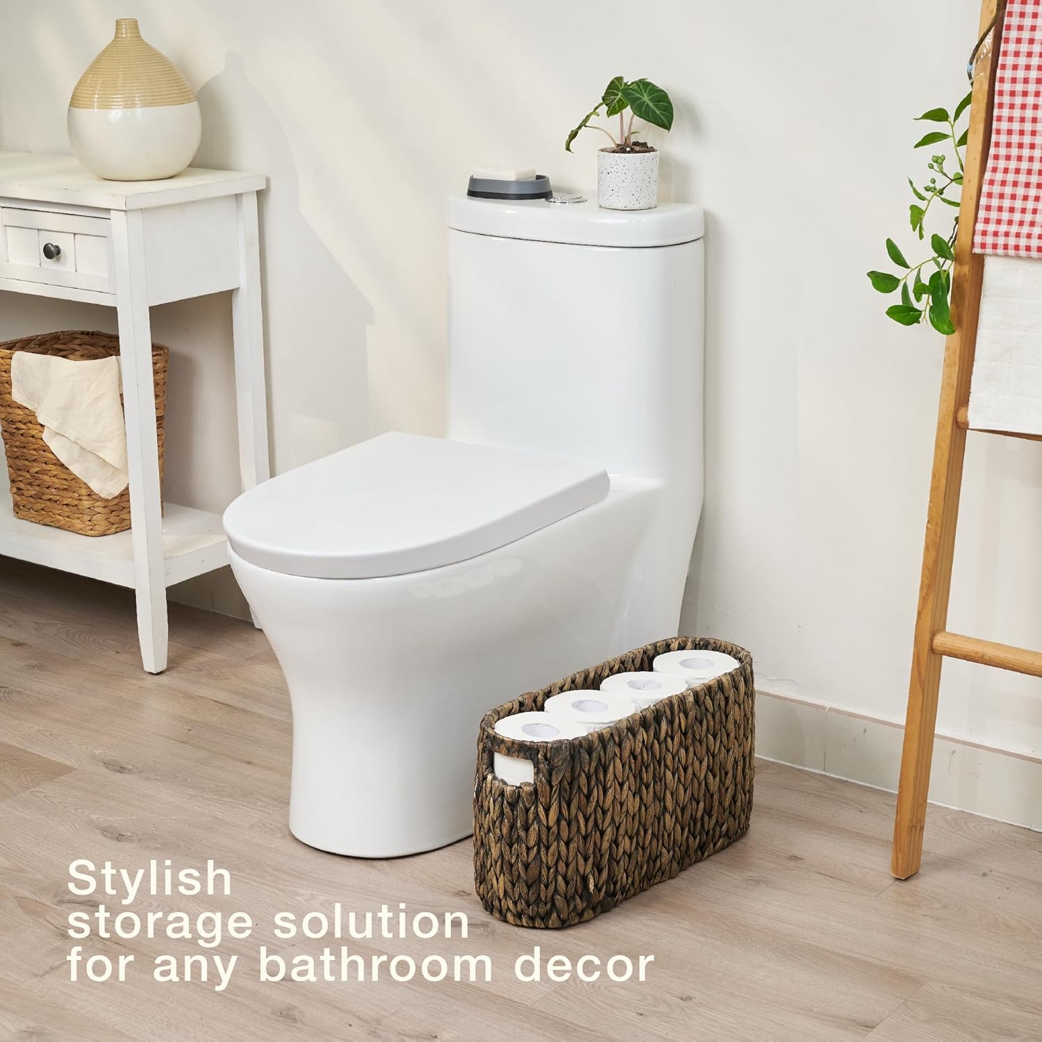Skiennix Black Toilet Paper Storage Basket - Stylish Organizer for Bathroom Essentials