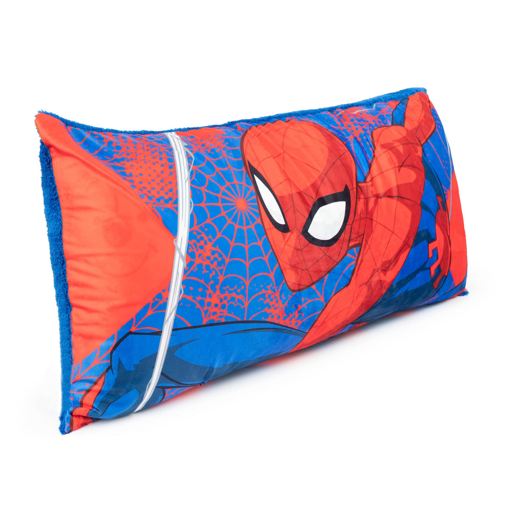 Jay Franco Spiderman Body Pillow Cover - Plush Bed Pillow Cover Measures 36 x 18 Inches, with Sherpa Backing - Kids Super Soft Bedding