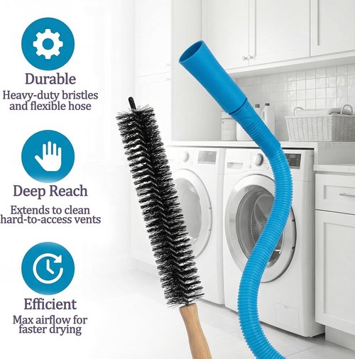 Dryer Vent Cleaner Kit - 3-Piece Vacuum Attachment Set for All Vacuum Cleaners