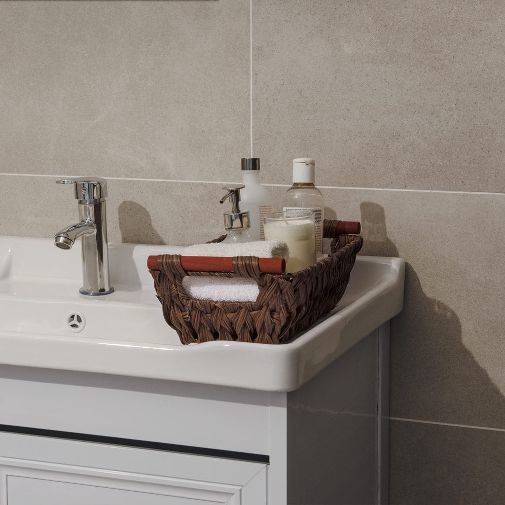 GRANNY SAYS Bundle of 1-Pack Woven Wastebasket for Organizing & 2-Pack Woven Storage Baskets for Bathroom