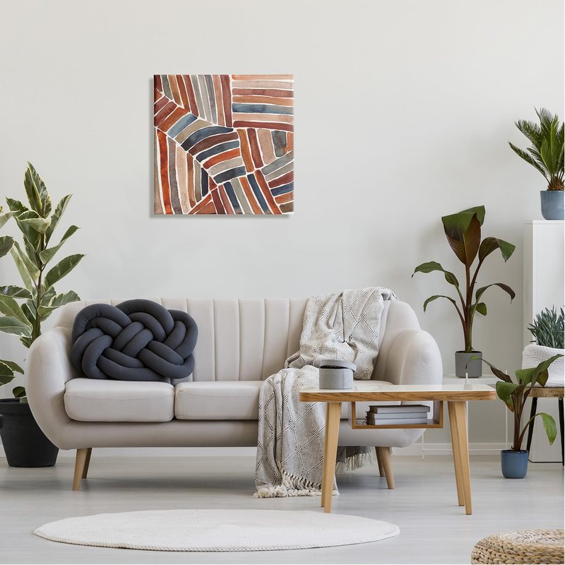 Stupell Industries Abstract Terracotta Stripes Canvas Wall Art Design by Cheryl Warrick