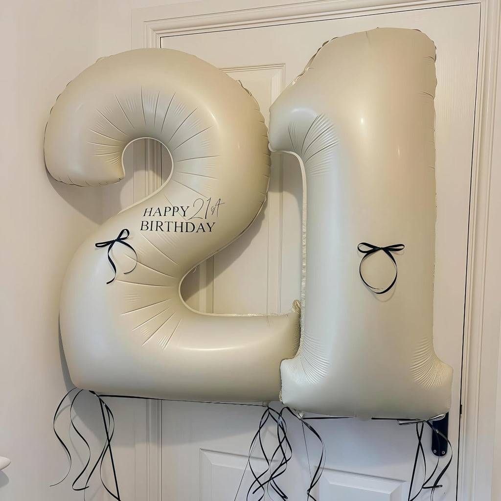 Skiennix 40-Inch Cream White Number 1 Balloon - Helium Mylar Birthday Party Decoration