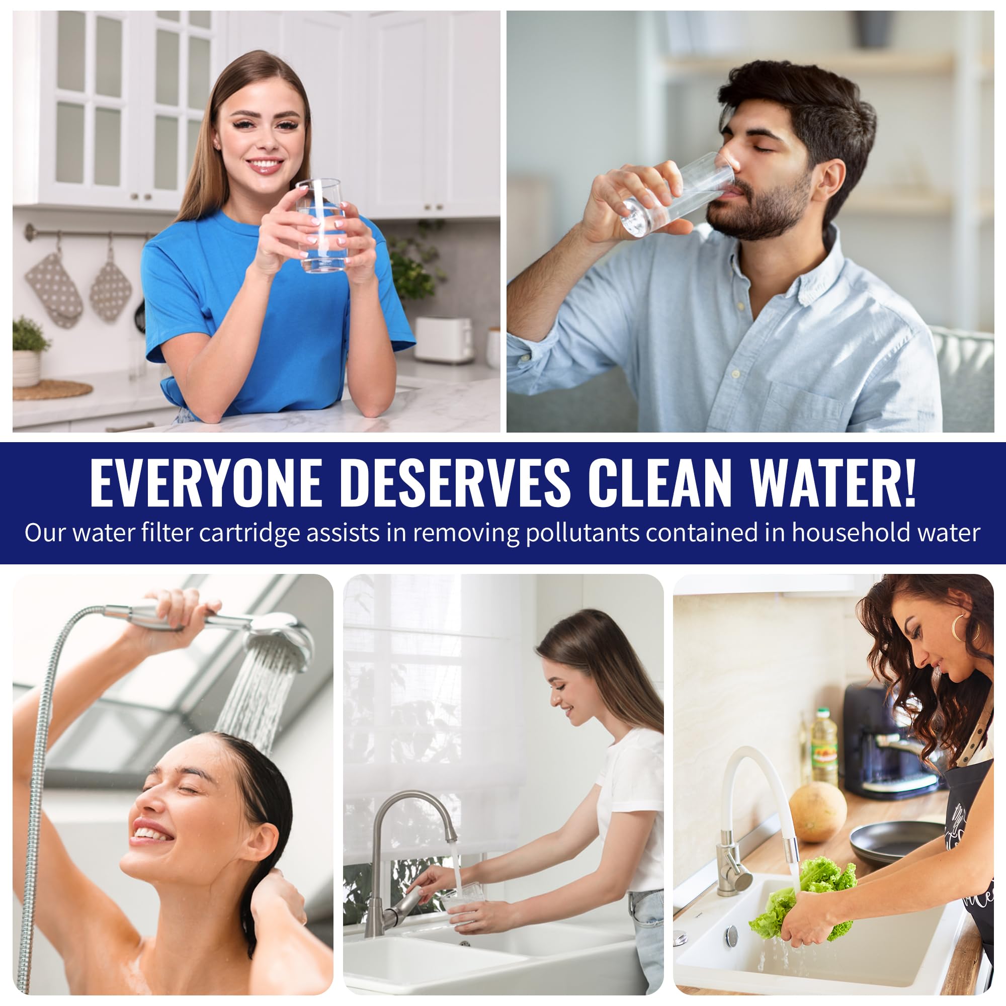 CFS – 4 Pack Pleated Polyester Water Filter Cartridges Compatible with W34-PR, WC34-PR, WVC34, Pentek R30 Models – Remove Bad Taste & Odor – Replacement Filter Cartridge – 5 Micron – 9-3/4" x 2-5/8"