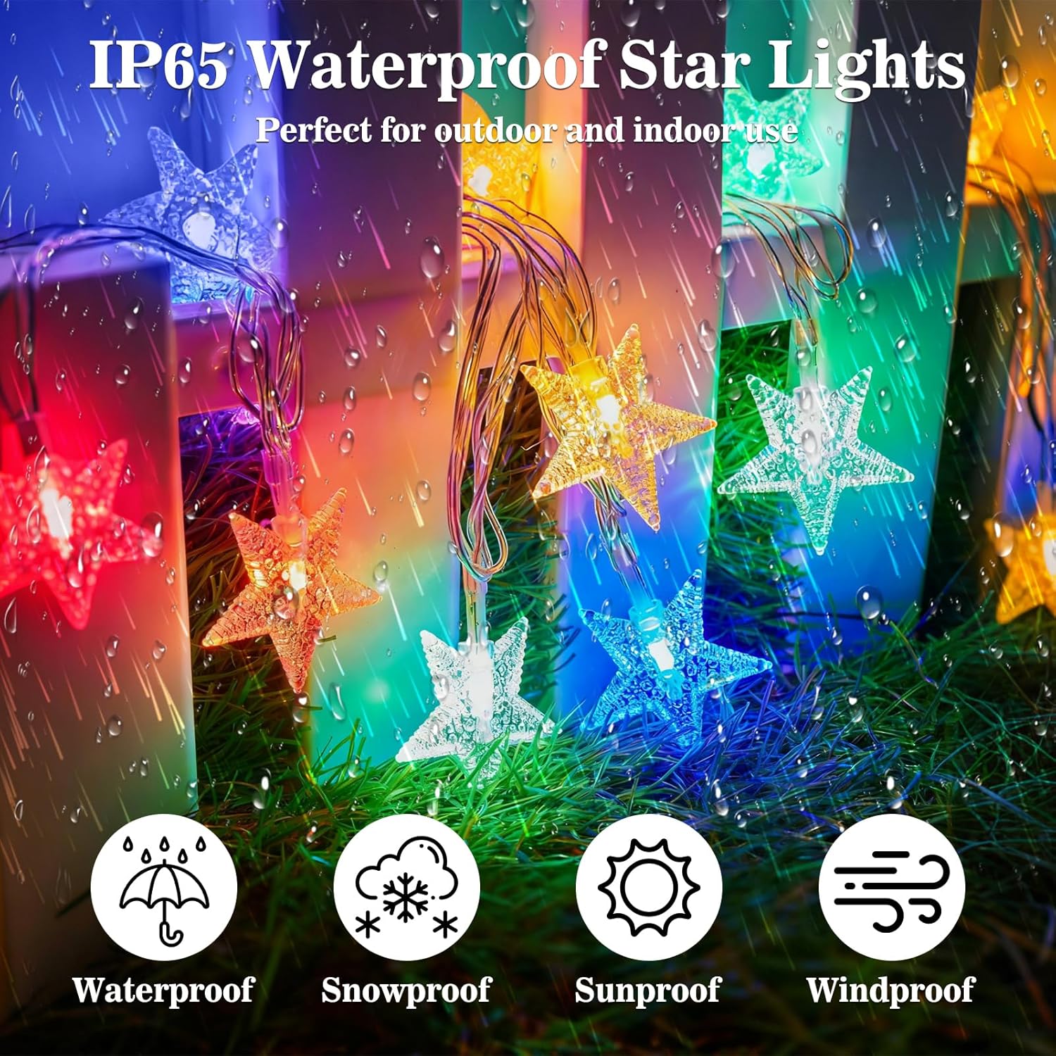 Star String Lights - 33ft 100 LED Waterproof Fairy Lights | 8 Modes for Indoor & Outdoor Decor
