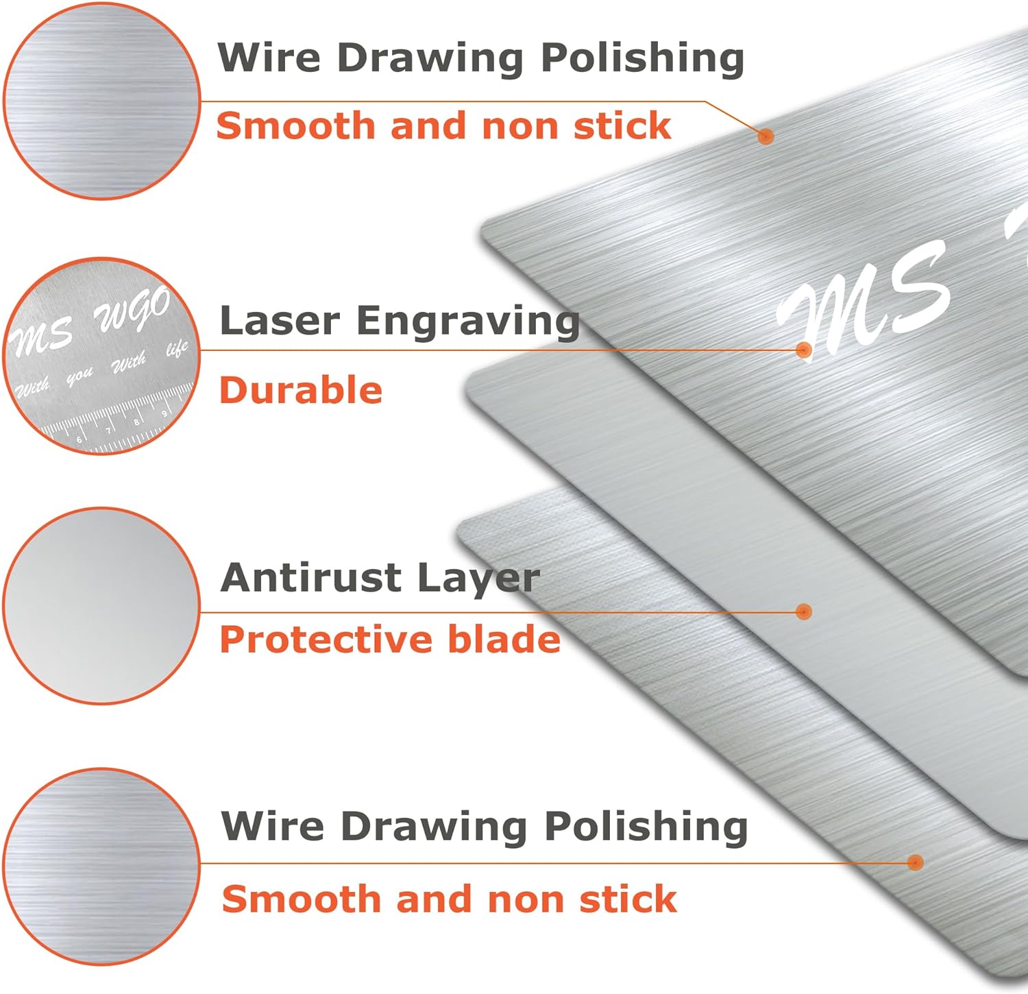 Pro Dough Stainless Steel Pastry Scraper - Mirror Polished Cutter with Measuring Scale for Baking