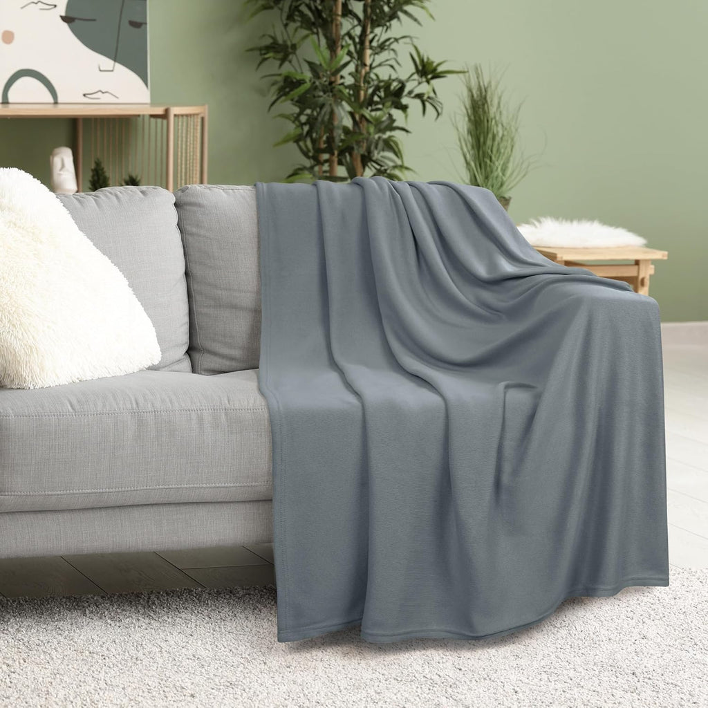 Utopia Bedding Knit Blanket - Soft Lightweight Jersey | Queen Size 90x90 Inches in Grey