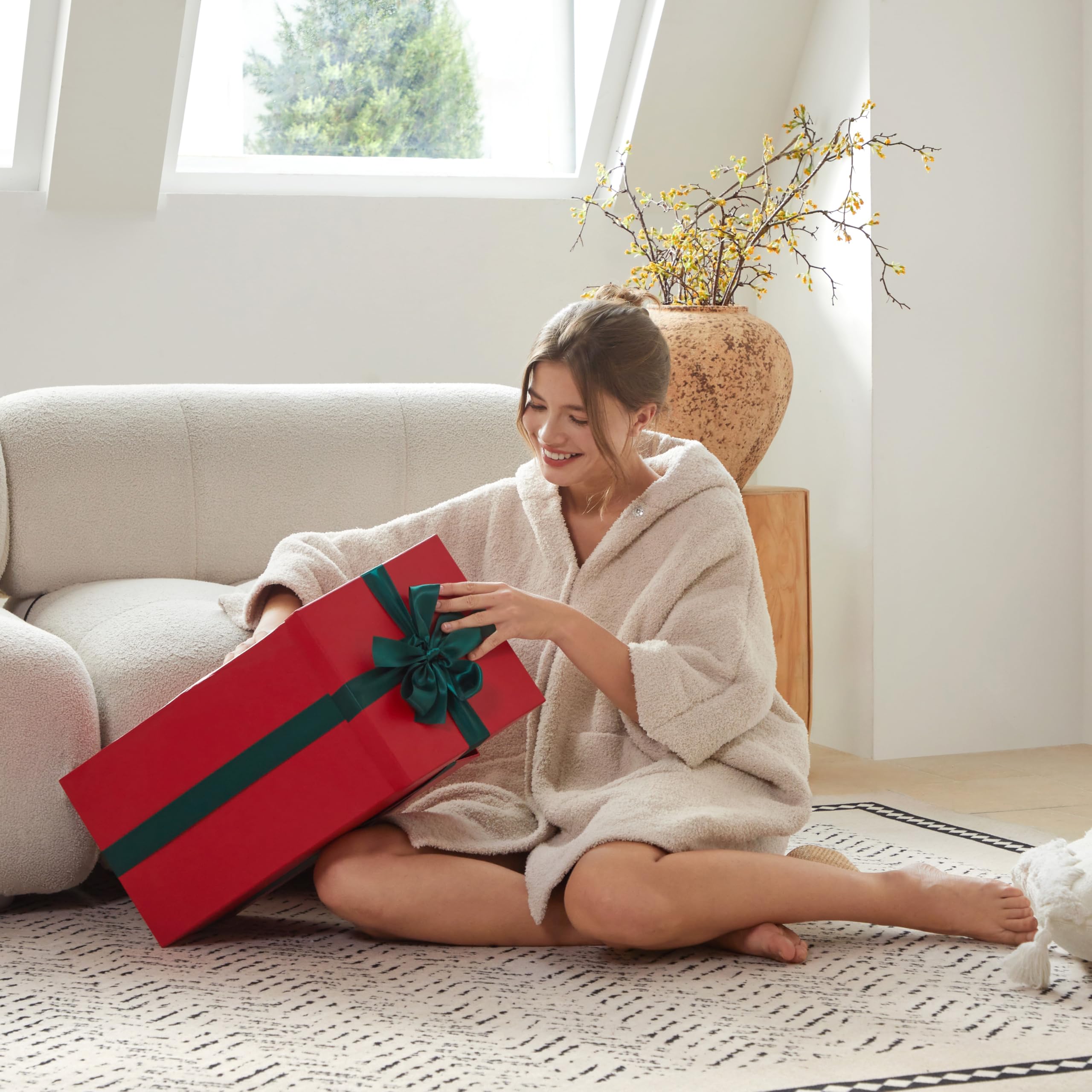 WDCOZY Wearable Blanket Hoodie Poncho Throw Comfy Soft Warm Cape Shawl Cozy Cloak Wrap Hooded with Sleeves For Women Adults