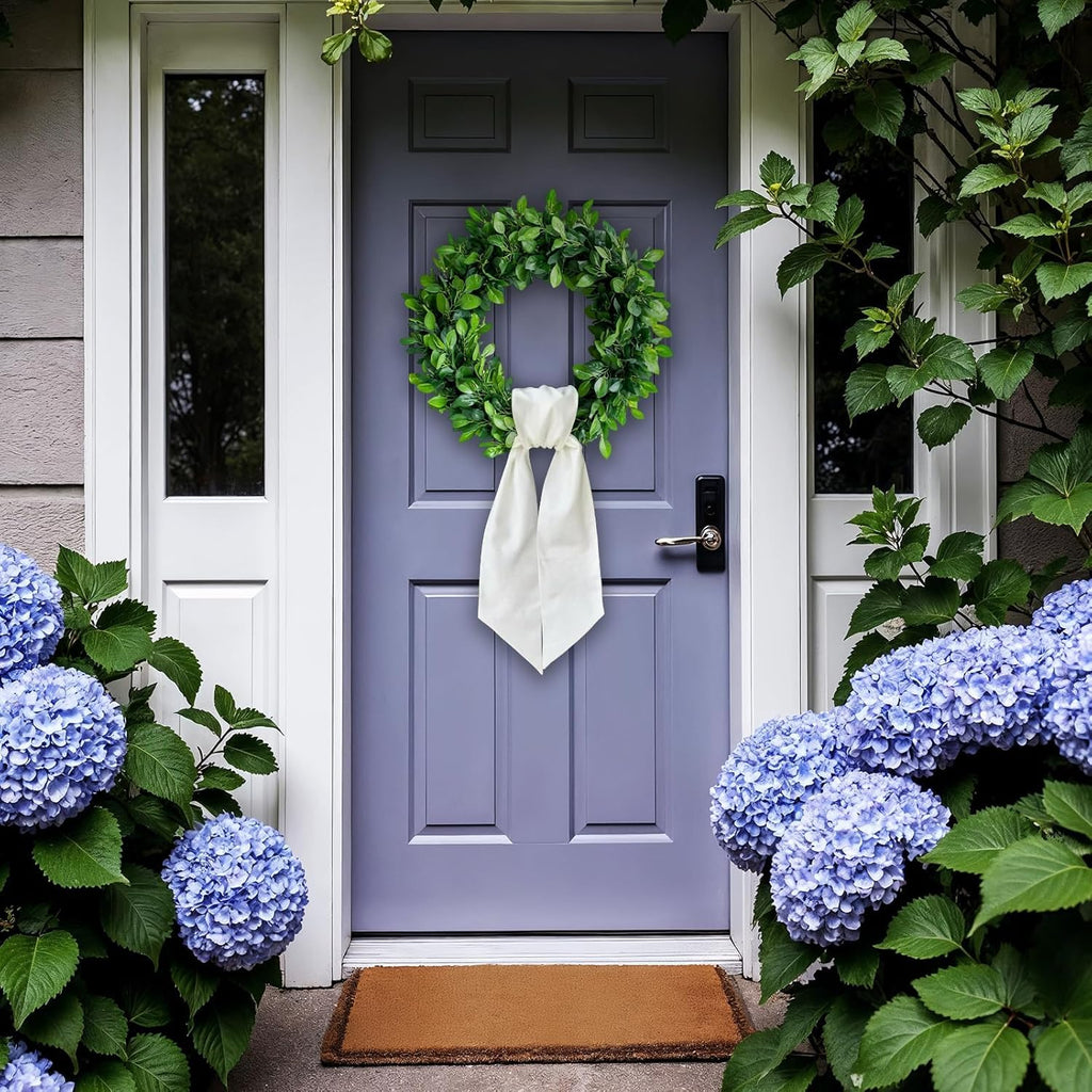 Skiennix Christmas Wreath Sash - White Burlap Decor for Front Door | Holiday & Wedding Accessory