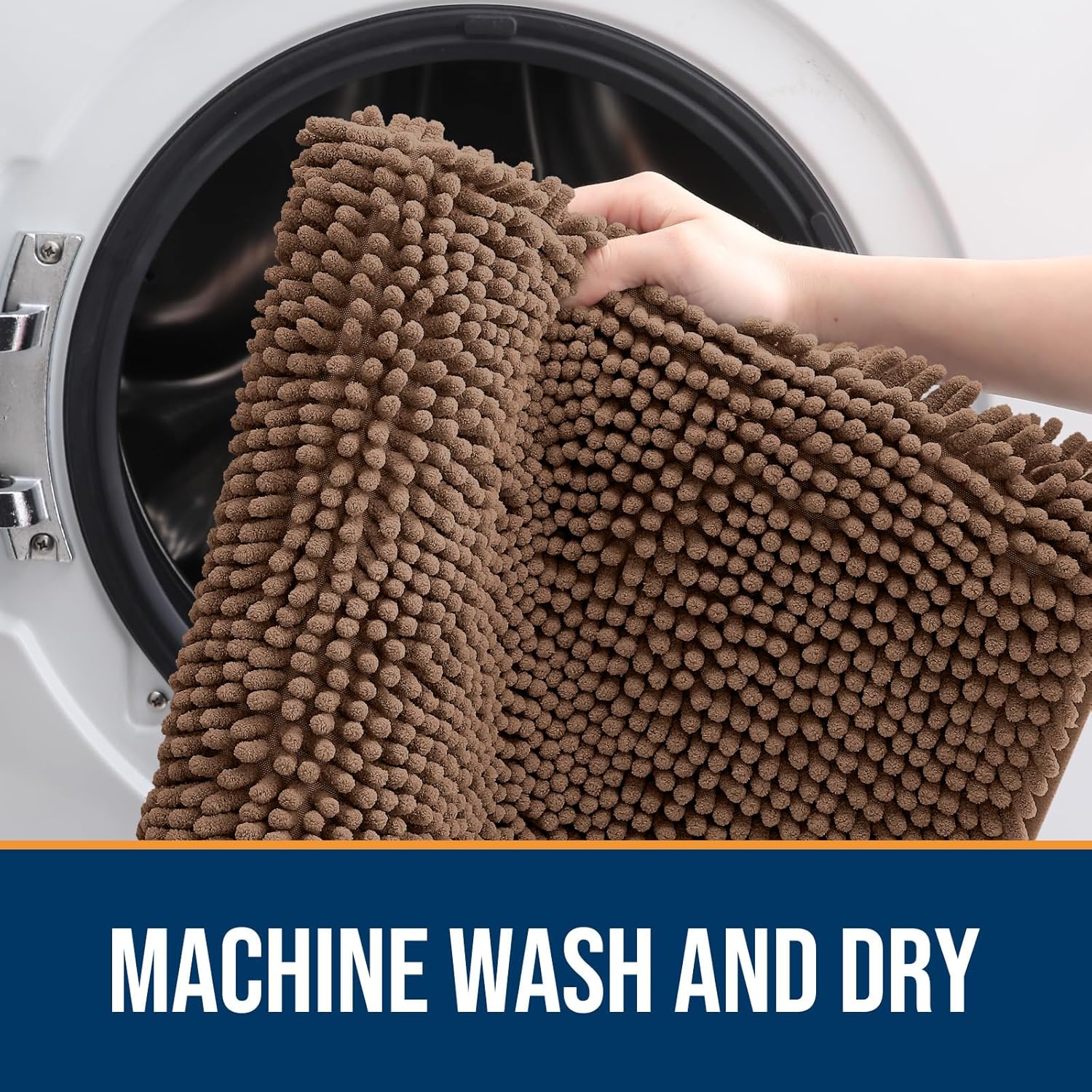 OLANLY Dog Door Mat - Absorbent Non-Slip Chenille Mat for Muddy Paws | 40x24 Mocha Color