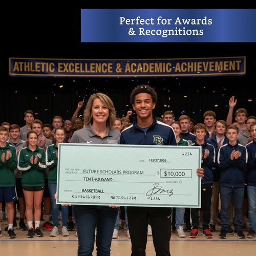 Giant Check (32 x 13.5 in - Large Size) - Big Checks for Presentations, Awards, Donations, Ceremonies and Events