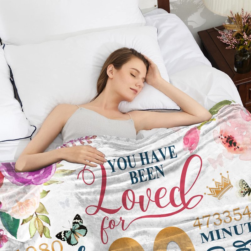 Hcoviv 90th Birthday Gifts Women Blanket 50*60, Happy 90th Birthday Gift Ideas, 90th Birthday Decorations, Gifts for Women Turning 90, Gifts for 90-Year-Old, Best Birthday Present 1936 Throw Blanket