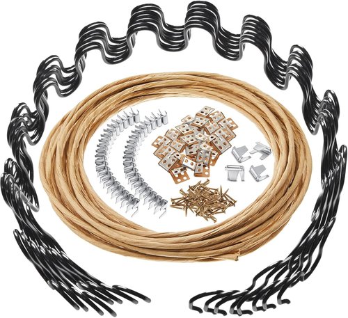 MorningRo 27'' Couch Upholstery Spring Repair Kit - 8 Heavy-Duty Springs & 40ft Steel Wire for Sagging Cushions