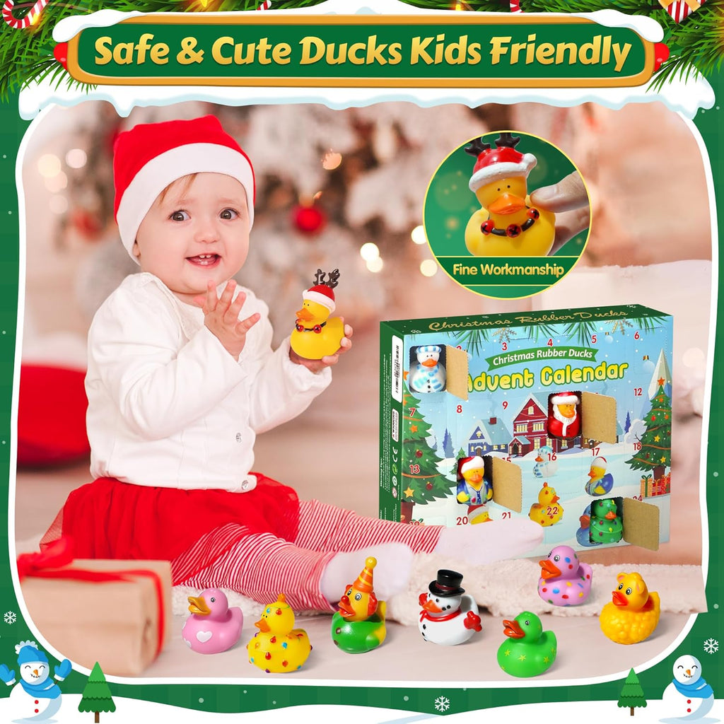 ZIZZ Advent Calendar 2025 | Christmas Rubber Duck Countdown - 24 Fun Gifts for Kids 3+