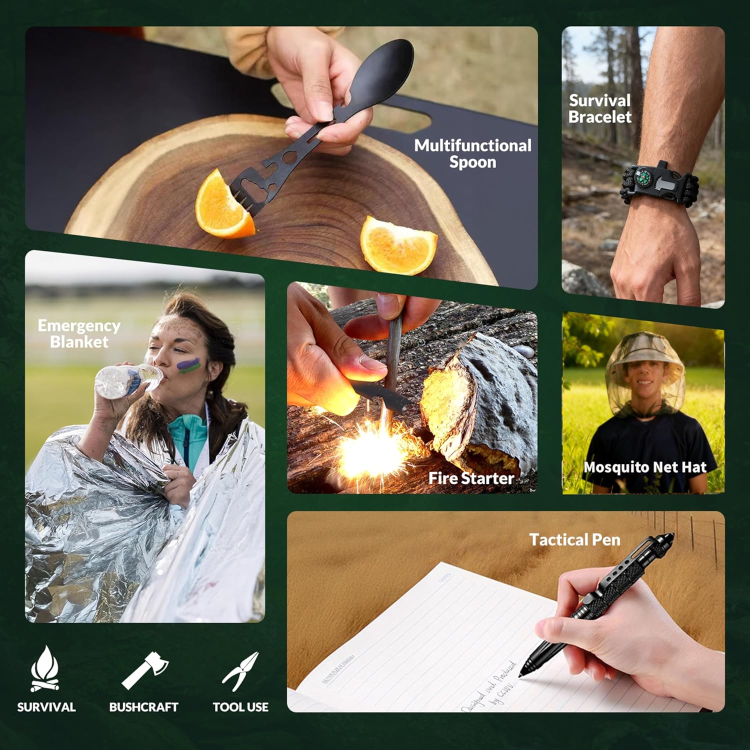 Skiennix Survival Kit Advent Calendar - 24 Days of Essential Emergency Gear for Outdoor Enthusiasts