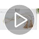 39-Inch Natural Wood Bead Garland with Jute Tassels, Boho Farmhouse Decor