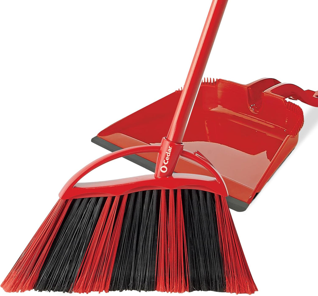 O-Cedar One Sweep Broom - Lightweight Step-On Dustpan for Effortless Pet Hair Removal | Quiet Cleaning Tool