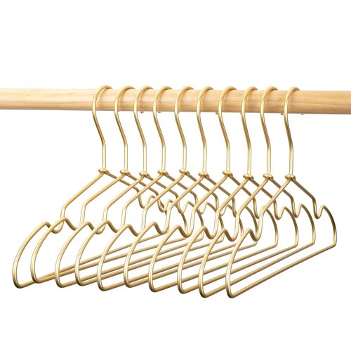 Koobay 12.6" Matte Gold Metal Kids Baby Hangers, 30Pack, Non Slip, Suit for Coated Wire Children Clothes Hangers Closet Storage, Retail Display Space Saving for Toddler Coats Infant Hangers