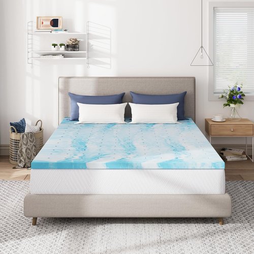 CH Charme House Mattress Topper 2 Inch Full Size, Gel Infused Memory Foam Bed Topper for Back Pain Relief, Cooling Mattress Pad, CertiPUR-US Certified, 75×54"