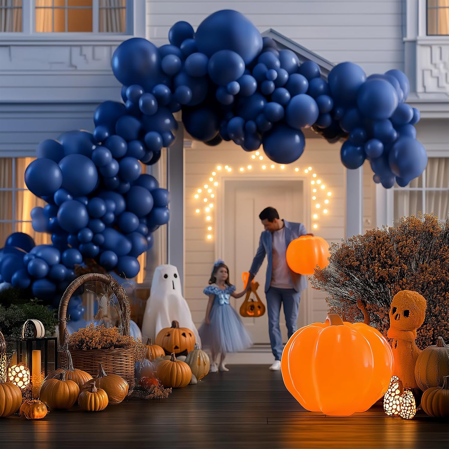 Skiennix Navy Blue Balloon Arch Kit - 133pcs Dark Blue Latex Balloons in Various Sizes for Parties & Events