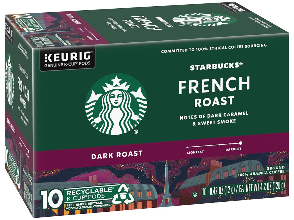 Starbucks French Roast K-Cup Pods - Bold Flavor, 10 Count Pack