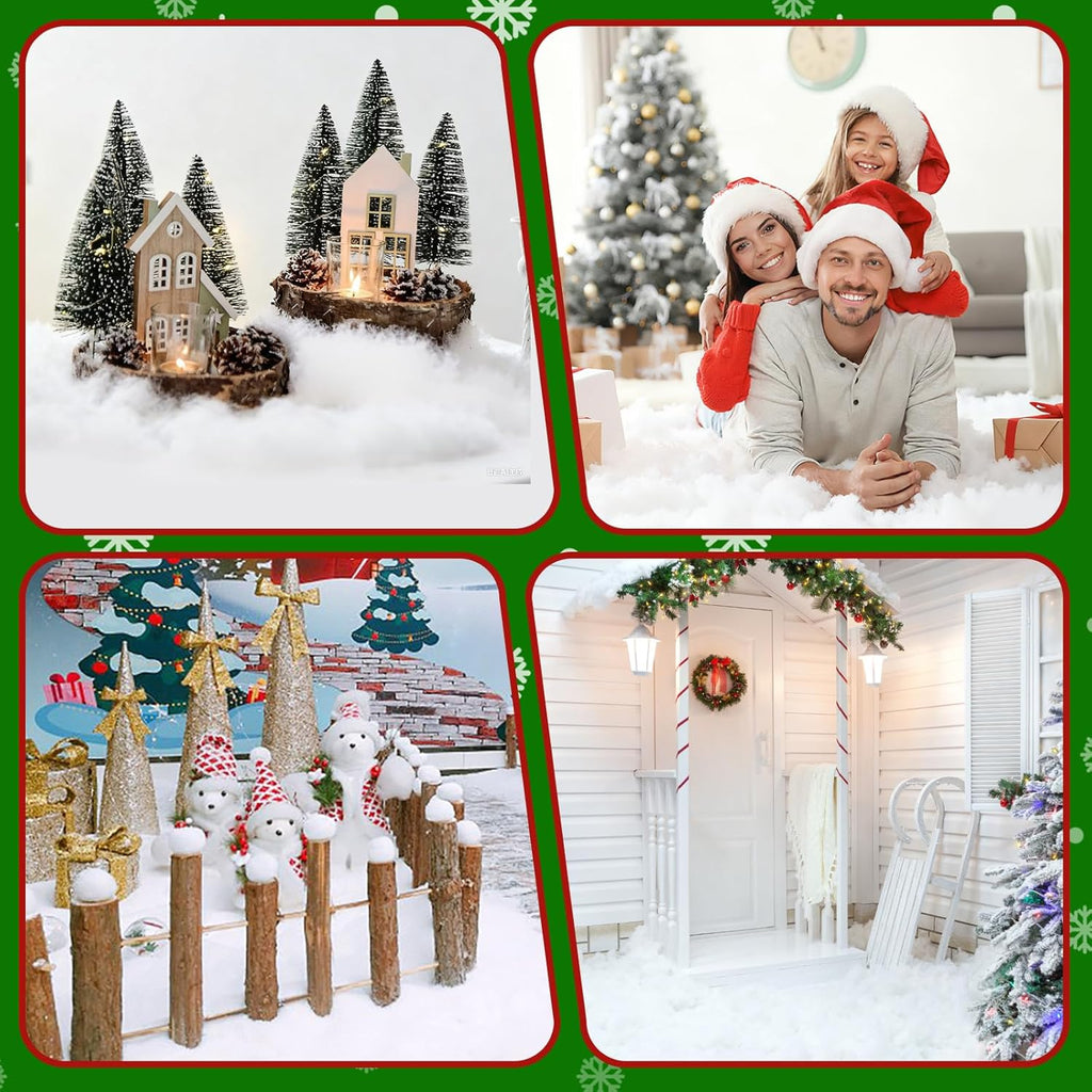 Skiennix Fake Snow Blanket - Thickened 3 x 8 Ft Christmas Decoration | Artificial Snow for Holiday Parties
