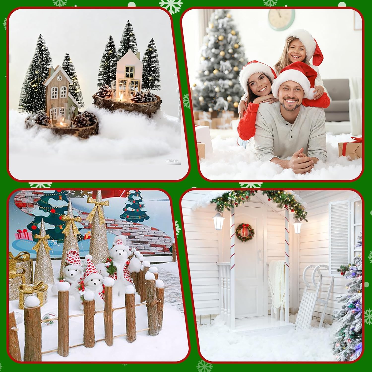 Skiennix Fake Snow Blanket - Thickened 3 x 8 Ft Christmas Decoration | Artificial Snow for Holiday Parties