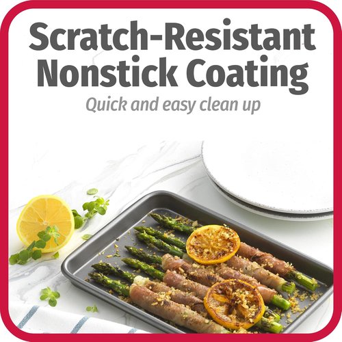 GoodCook Nonstick Steel Mini Baking Sheets - Set of 2, 9" x 6" with Racks in Gray