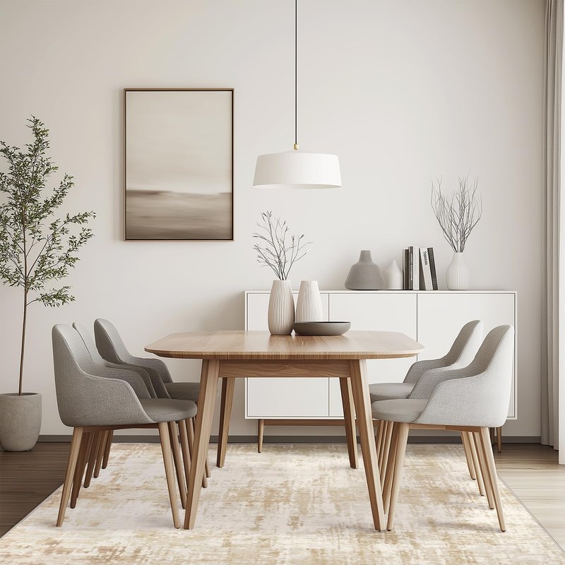 Area Rug Living Room Rugs: 8x10 Machine Washable Rug Large Abstract Modern Soft Non Slip Carpet Indoor Thin Low Pile Carpets for Bedroom Under Dining Table Home Office Farmhouse Decor Beige