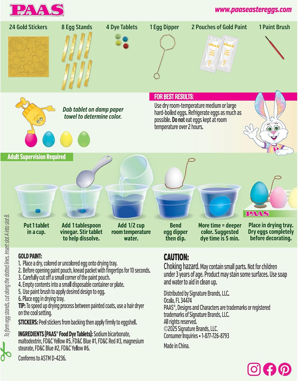 PAAS Golden Shimmer Easter Egg Decorating Kit - Creative Gold Egg Decor with Paint & Stickers
