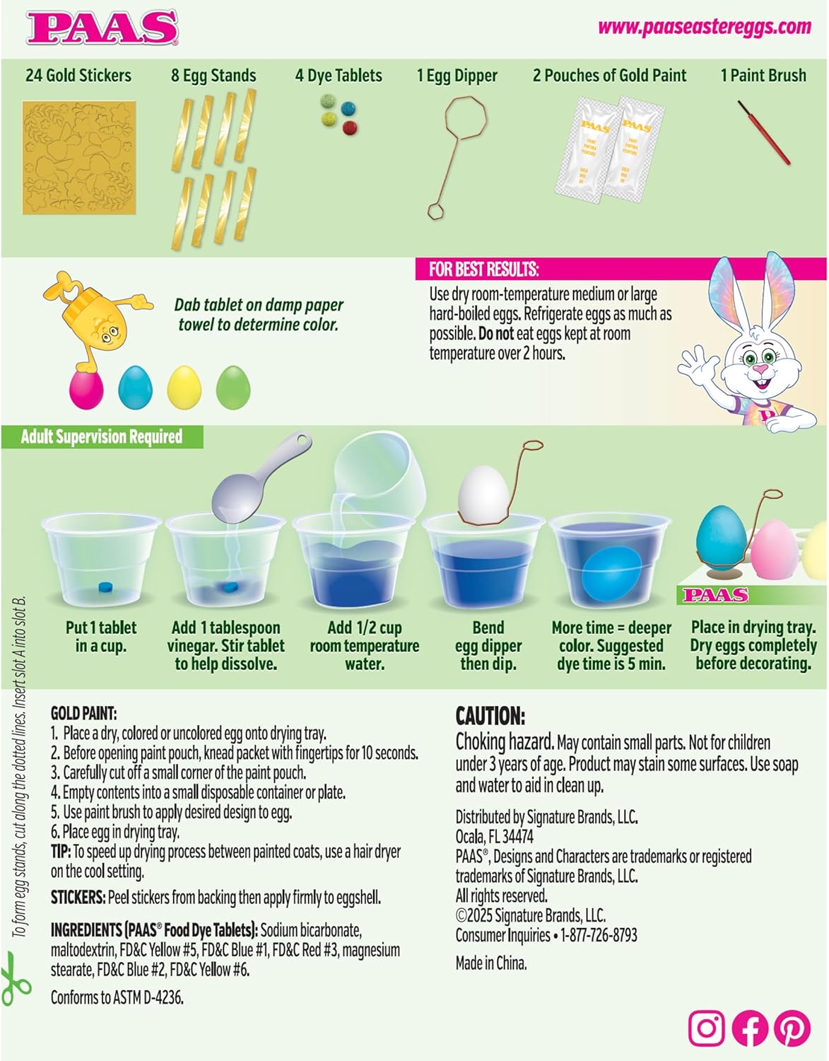 PAAS Golden Shimmer Easter Egg Decorating Kit - Creative Gold Egg Decor with Paint & Stickers