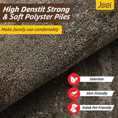 JSEI Dirt Trapper Door Mat - Non-Slip, Washable Entryway Mat | 24"x36" | Absorbent Brown for Wet Shoes & Paws