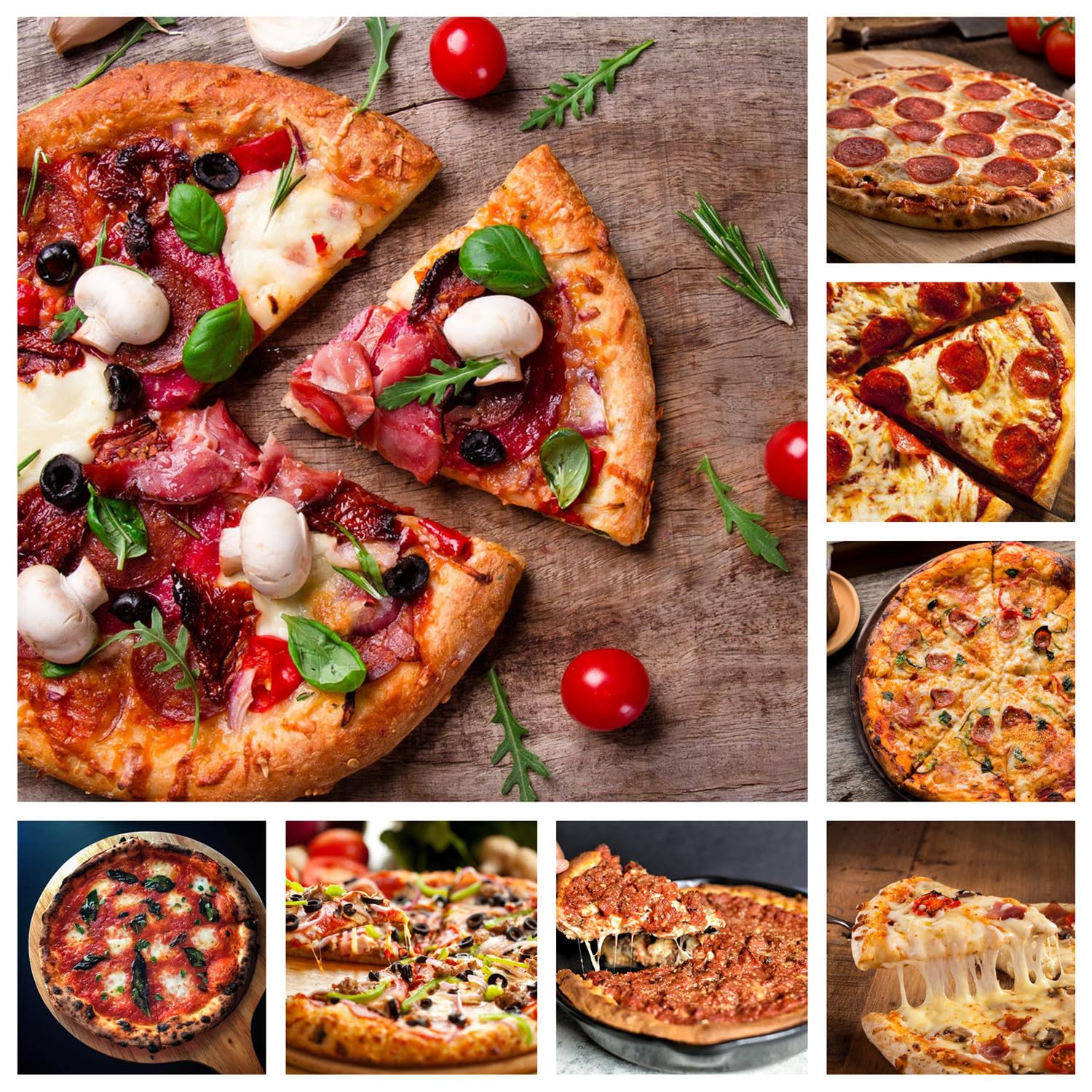 RHBLME 30 Pack Pizza Boxes, 7.3 x 7.3 x 1.6 Inch Small Pizza Boxes Corrugated Cardboard Pizza Box, Reusable Kraft Pizza Box Bulk Takeaway Packaging Boxes, Keeps Pizza Cake Cookies Fresh