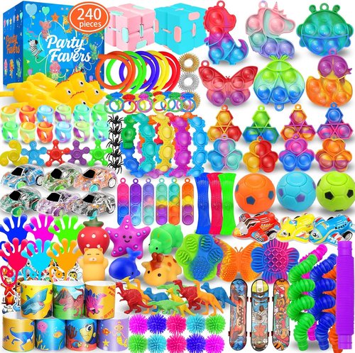 Fidget Toys 240 Pack - Stress Relief Sensory Toys for Kids & Adults | Perfect for Party Favors, Goodie Bags, and Birthday Gifts