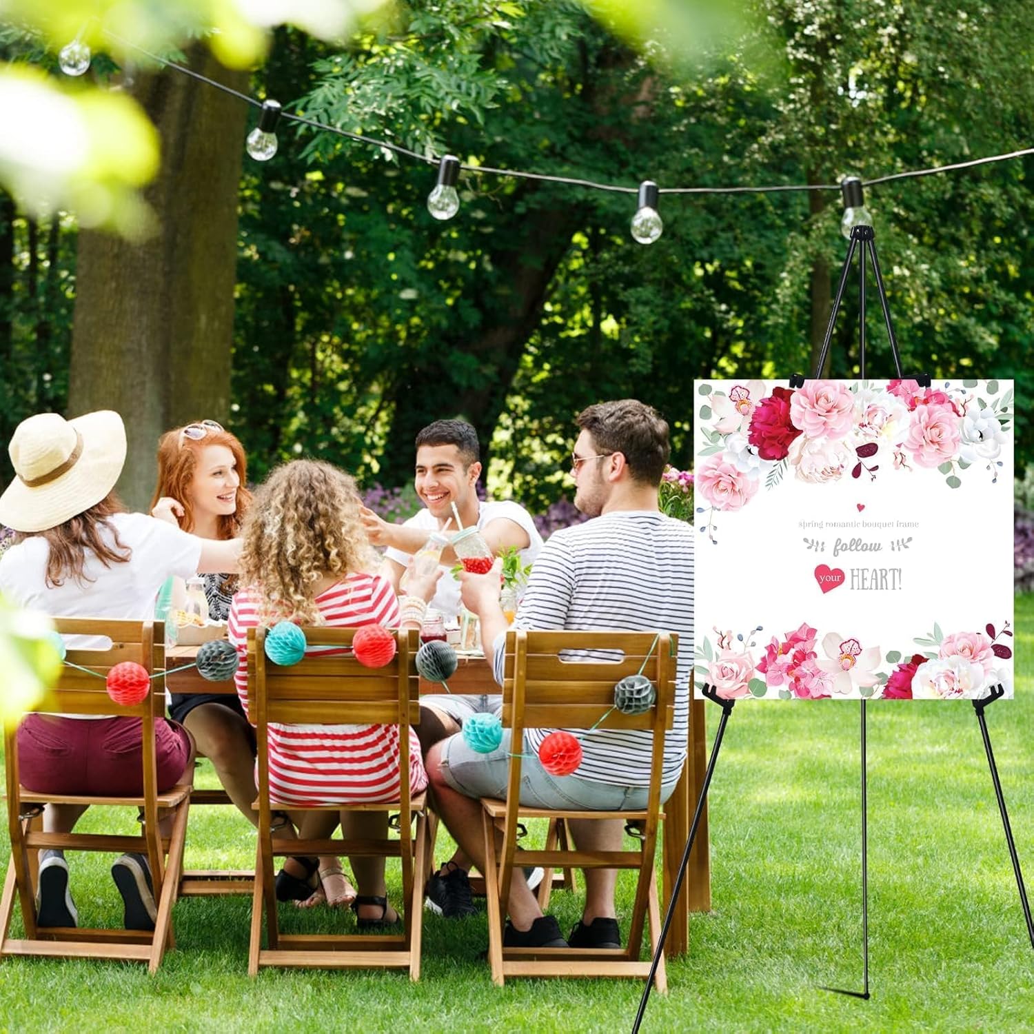 RRFTOK Easel Stand - 63'' Lightweight Portable Ground Tripod for Wedding Signs & Posters | Includes Carry Bag
